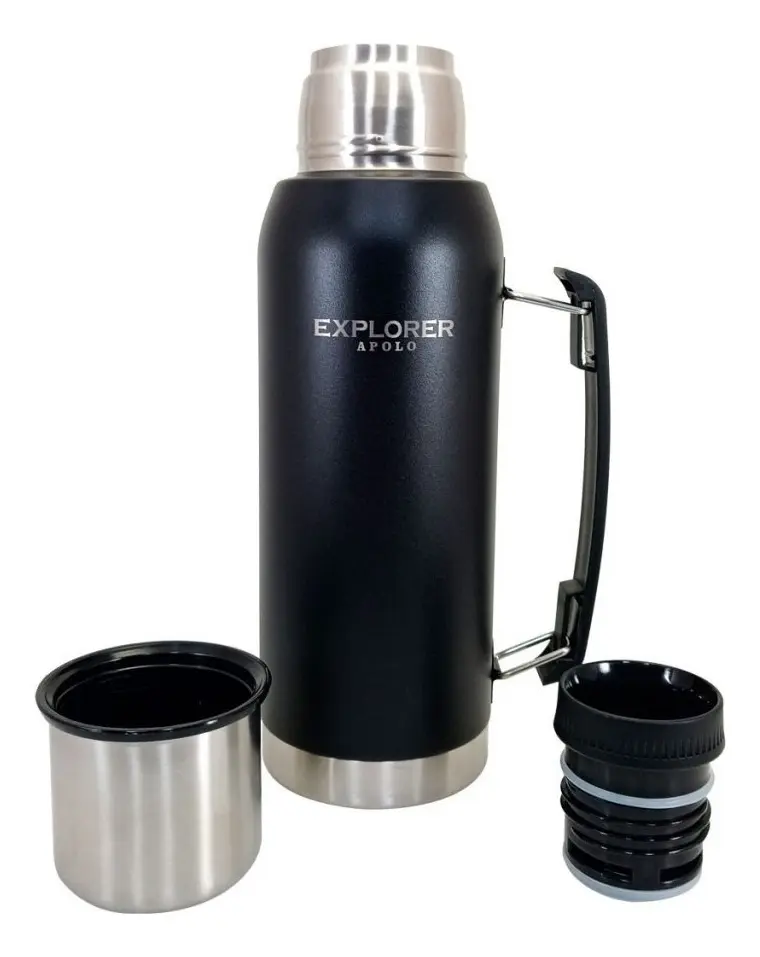 Termo Explorer T7 TE100-N 1 Litro Acero Inox Negro