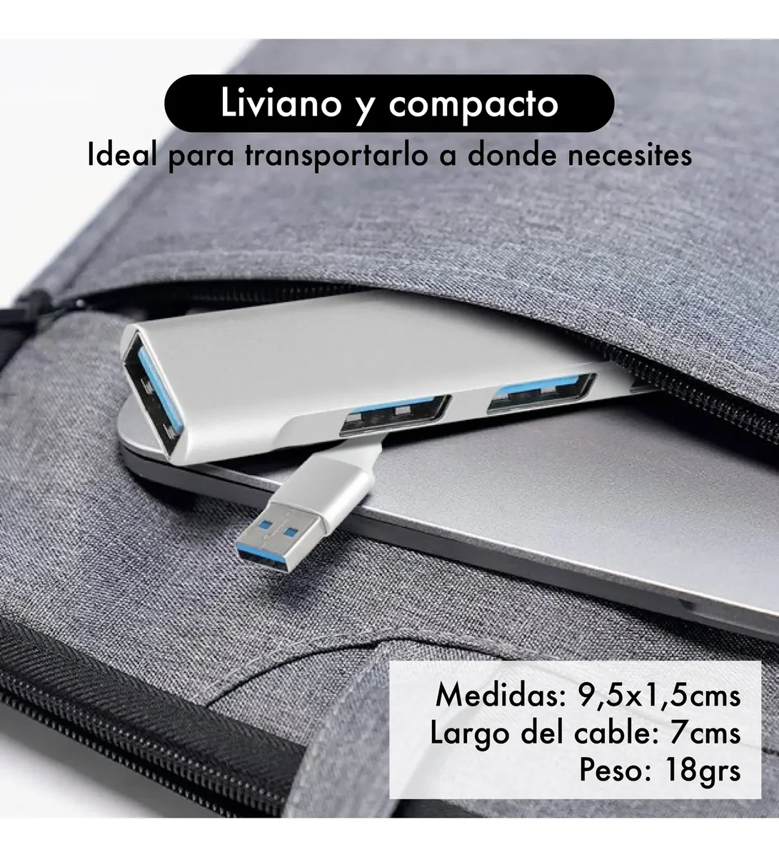 Hub Usb 3.0 Multipuerto 4 Puertos Alta Velocidad 5gbps