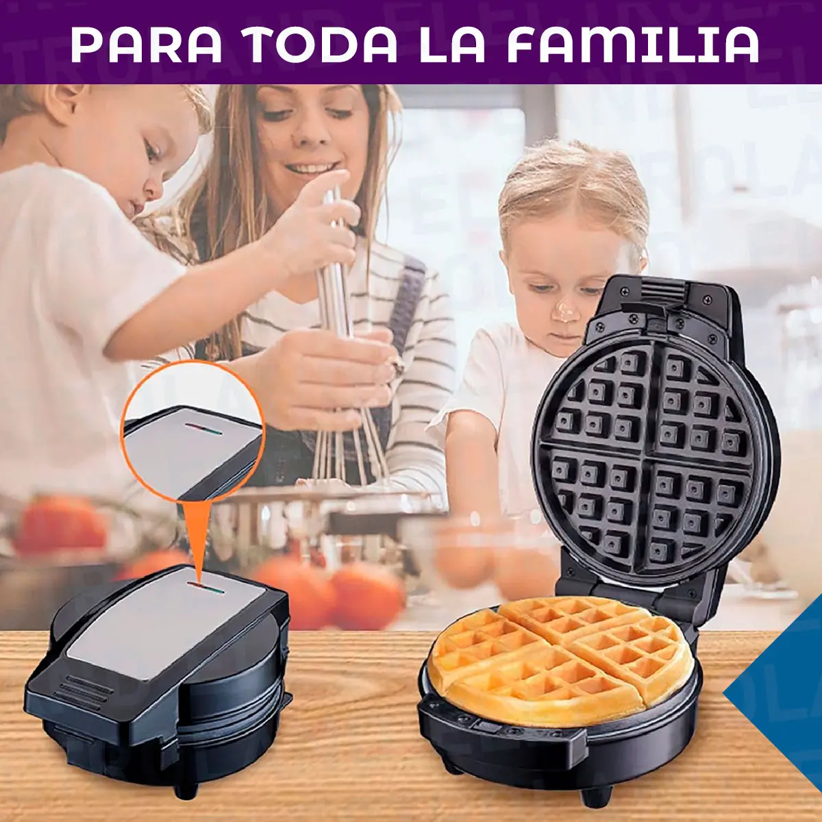 Waflera Eléctrica 3 En 1 Donas Cupcake Antiadherente 600w
