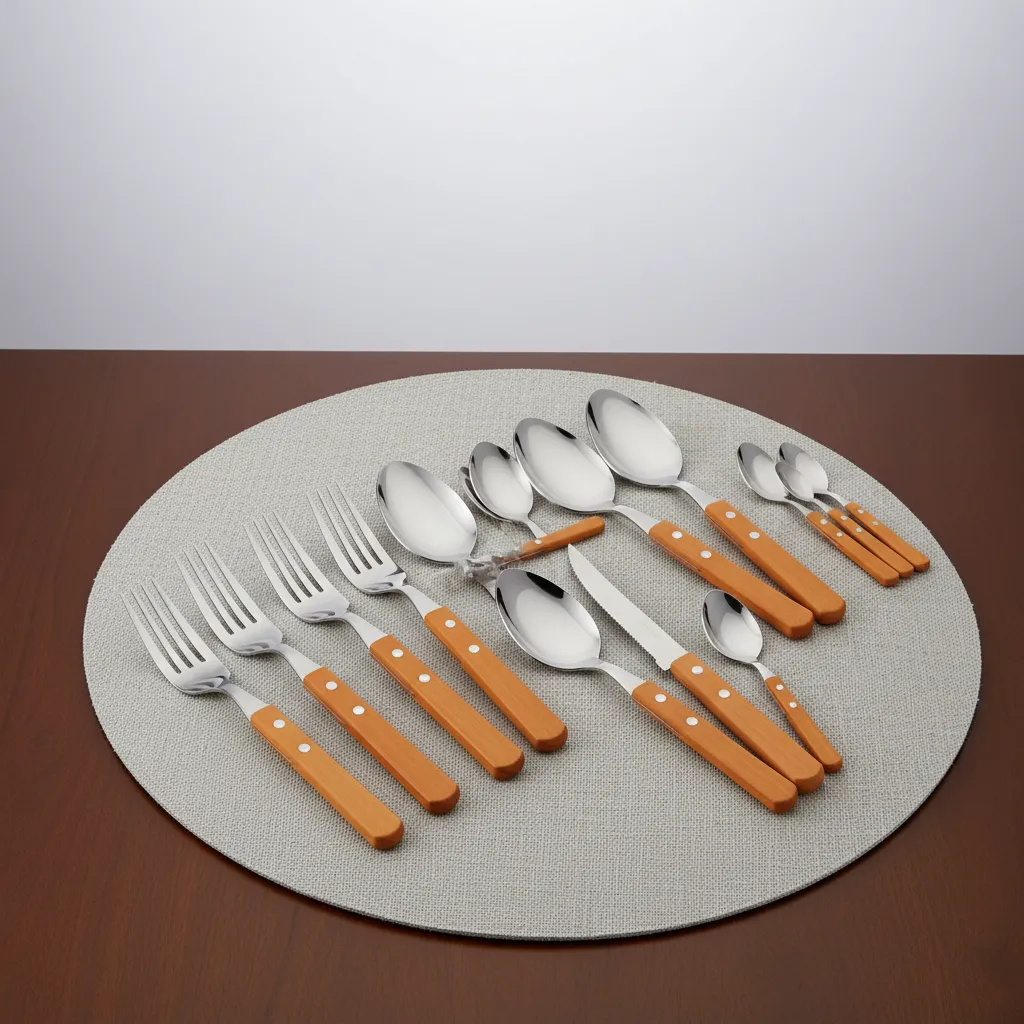 Cubiertos Tramontina Dynamic X24 Acero Inox Mango Madera