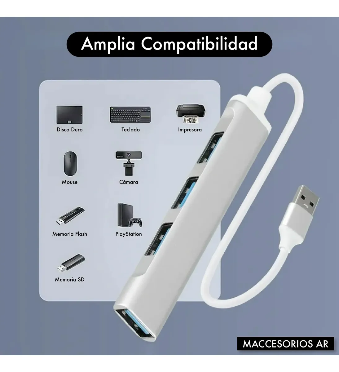 Hub Usb 3.0 Multipuerto 4 Puertos Alta Velocidad 5gbps
