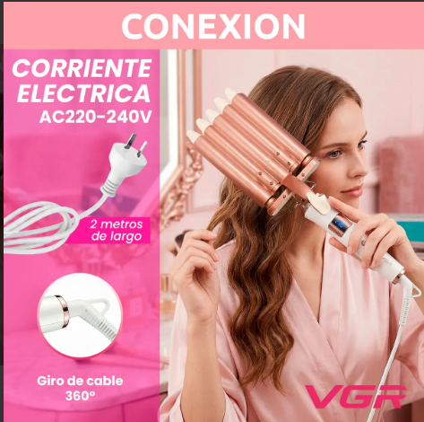Buclera Rizador VGR V-528 5 Ondas Cerámica 230°C