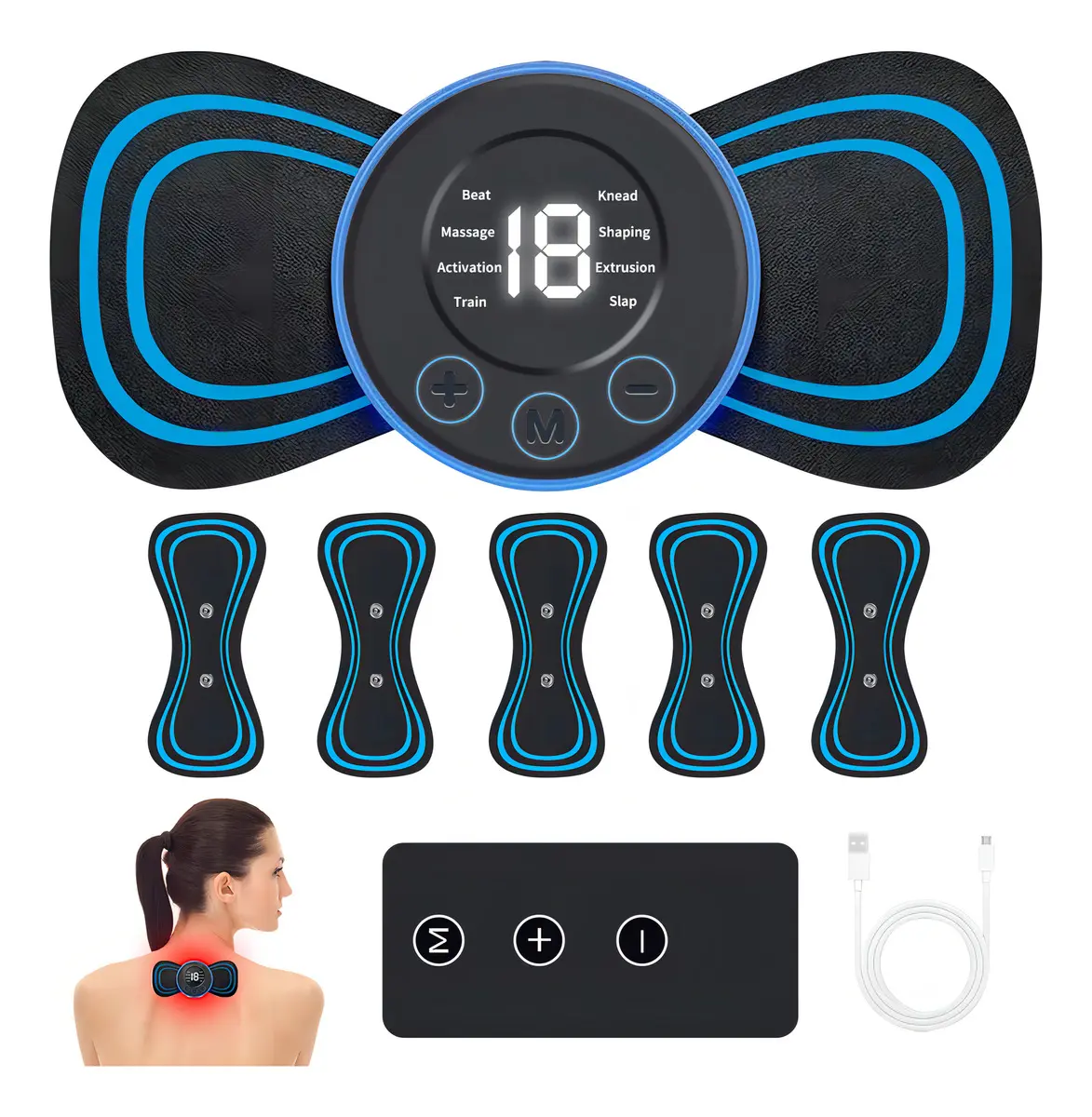 Mini Masajeador Electrico Vanance Inalambrico 19 Niveles