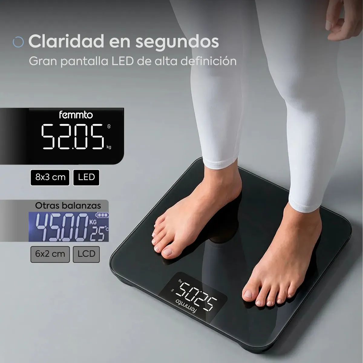 Balanza Digital Femmto Isora Bluetooth 180kg Baño