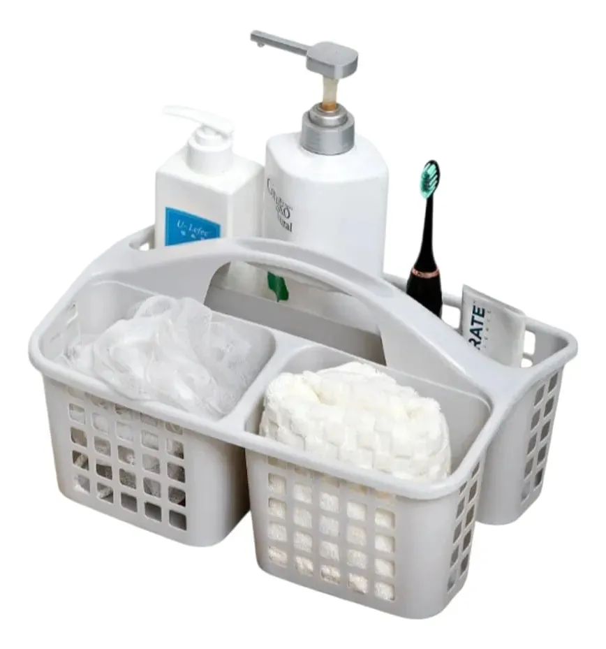 Canasto Organizador Baluni Plástico Blanco Con Manijas 32cm
