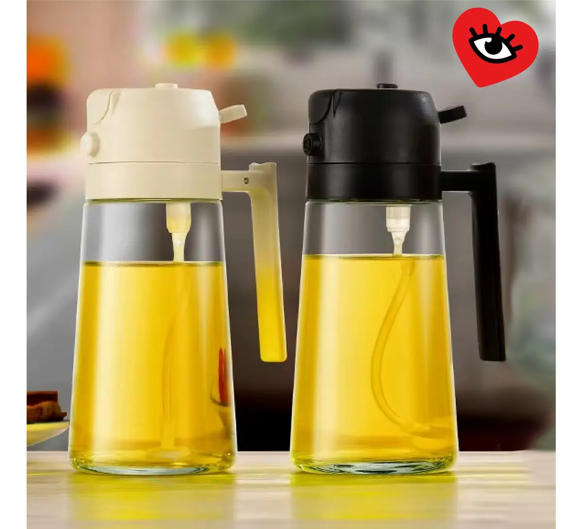 Aceitera Vidrio Pack X2 Veoquiero Rociador Spray Y Pico