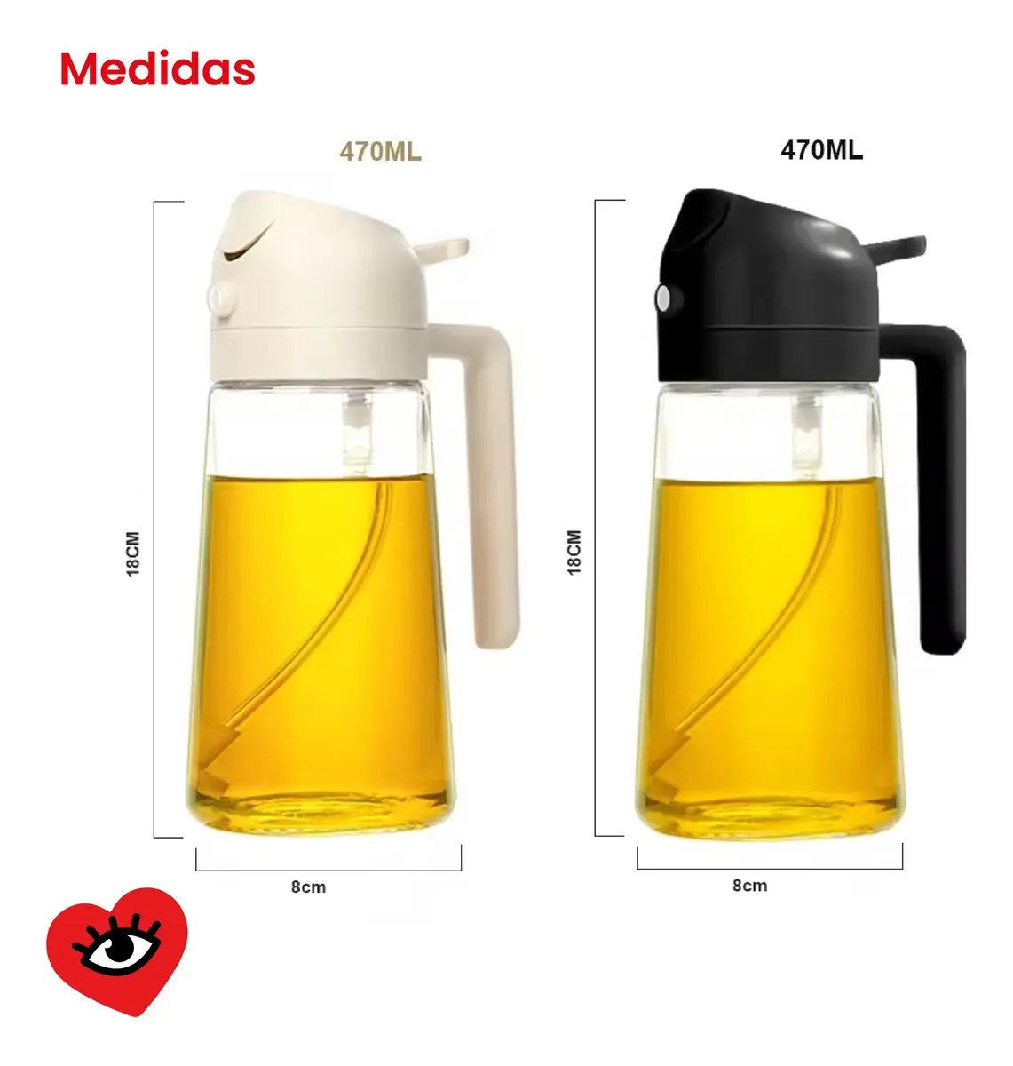 Aceitera Vidrio Pack X2 Veoquiero Rociador Spray Y Pico