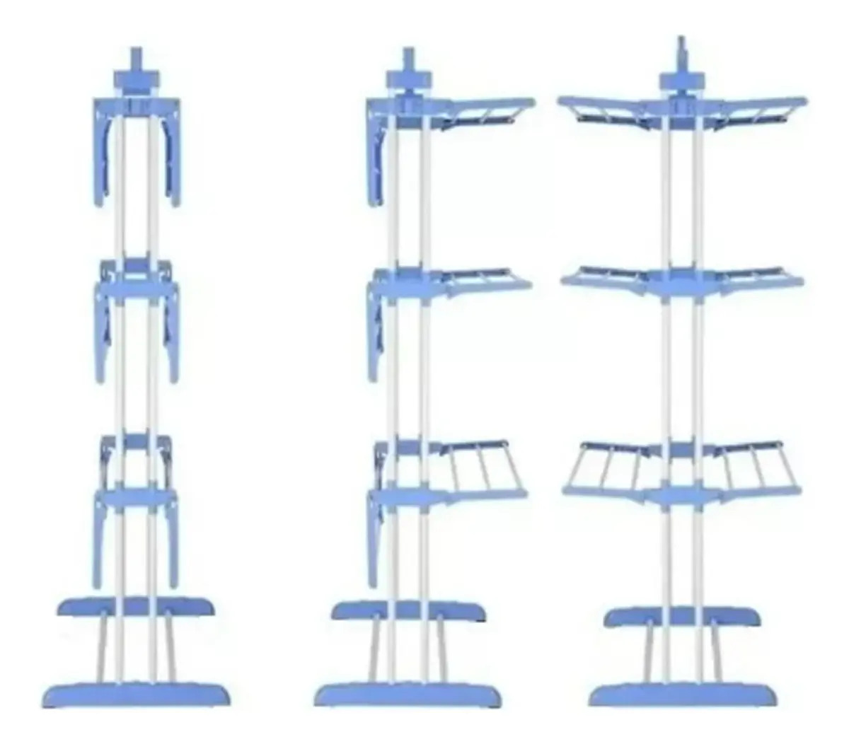 Tender Ropa Vertical Plegable Reforzado 3 Niveles Ruedas