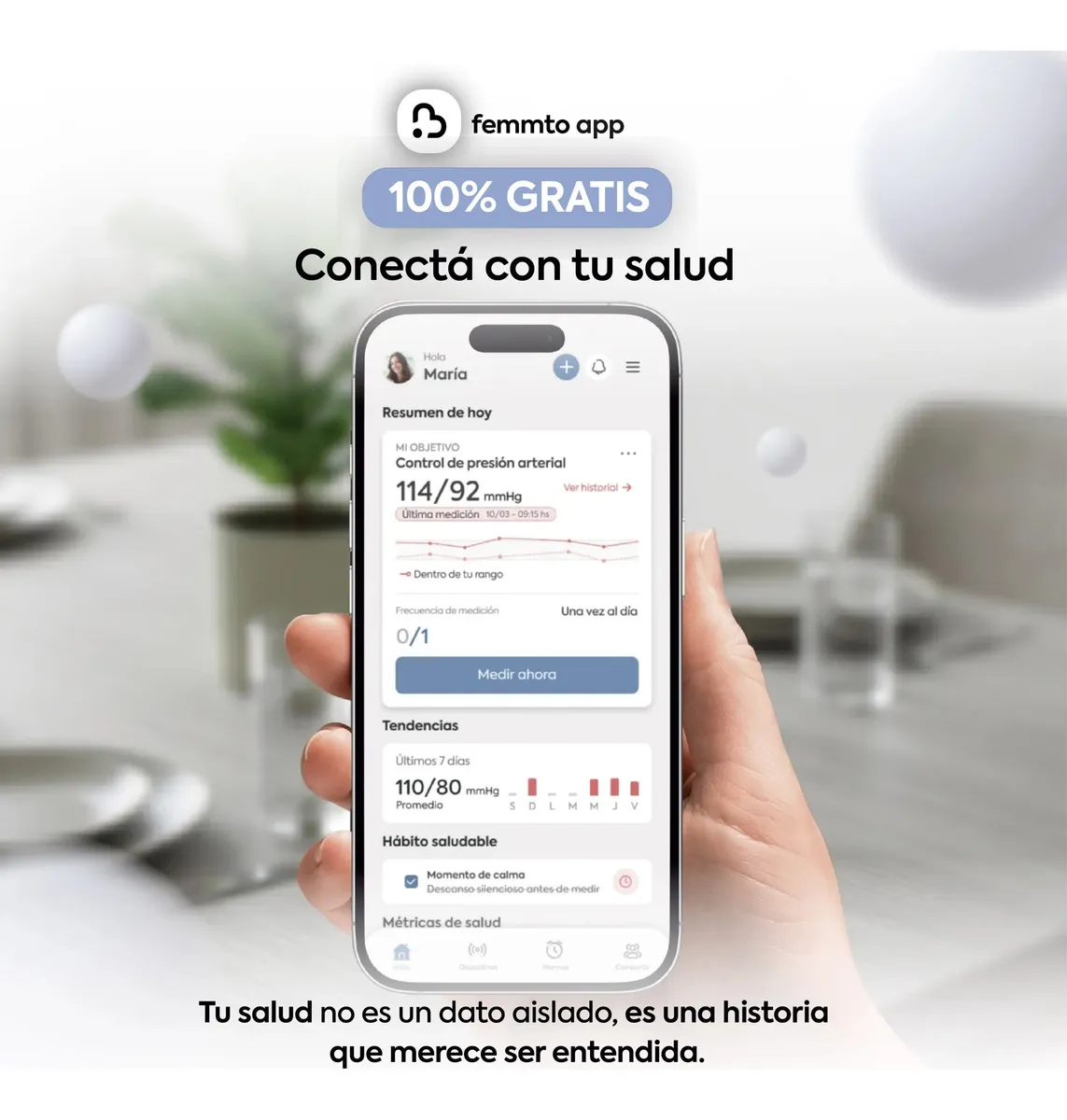 Tensiómetro Digital Brazo Femmto Automático Con App
