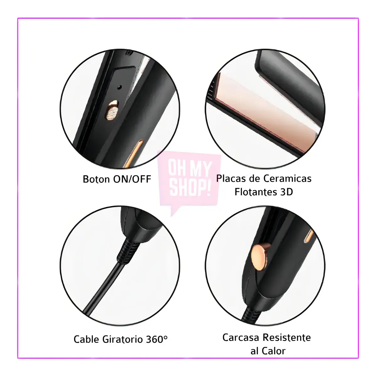 Planchita Alisadora BaByverse PP-0005 Cerámica 230° Negra