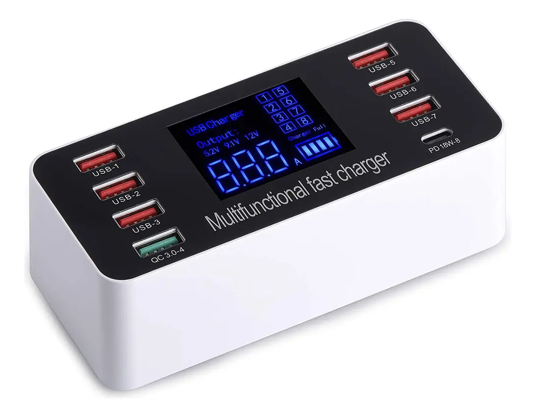 Cargador Rapido USB GNC A9+ 8 Puertos Carga Inteligente