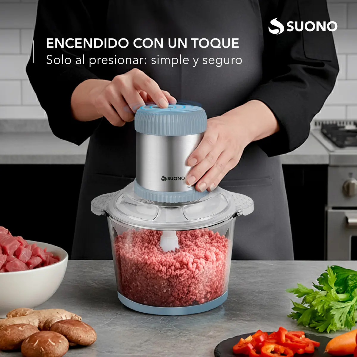 Picadora Procesadora Suono 2l 500w Acero Inoxidable