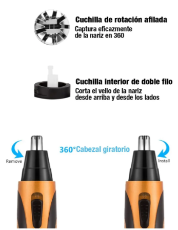 Corta Pelo Nariz Y Orejas Sportsman 2 En 1 Recargable