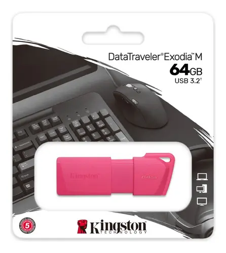 Pendrive Kingston 64gb Exodia M USB 3.2 Rosa
