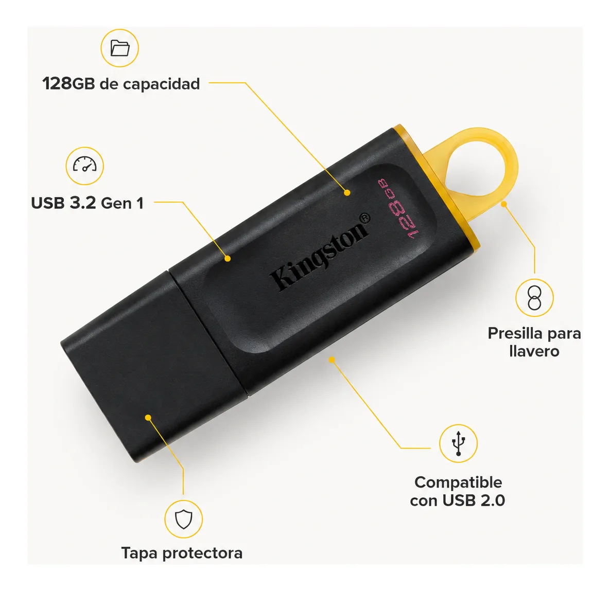 Pendrive Kingston 128gb DataTraveler Exodia Usb 3.2