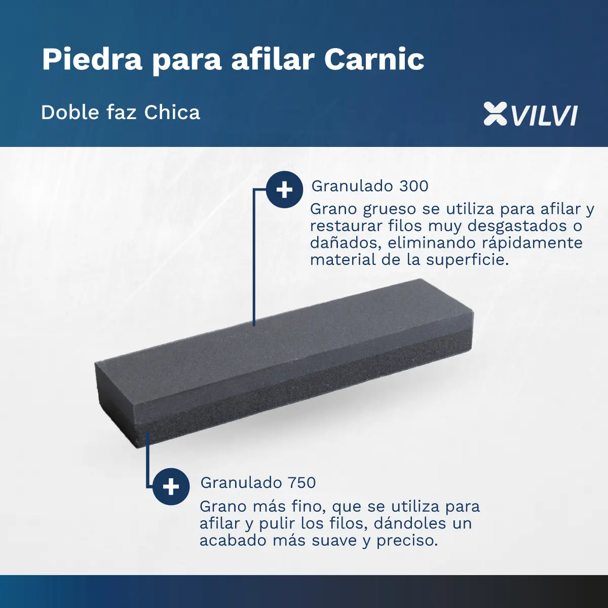 Piedra Afilar Carnic Doble Faz Grano 300/750 20cm