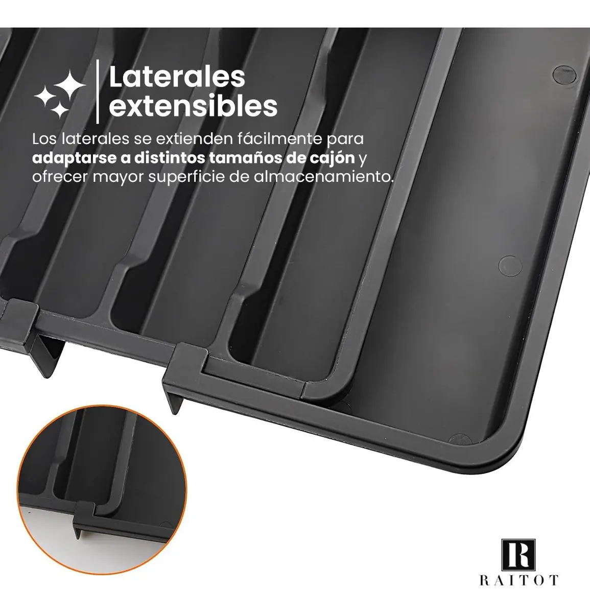 Organizador Cubiertos Extensible Raitot 8 Compartimentos