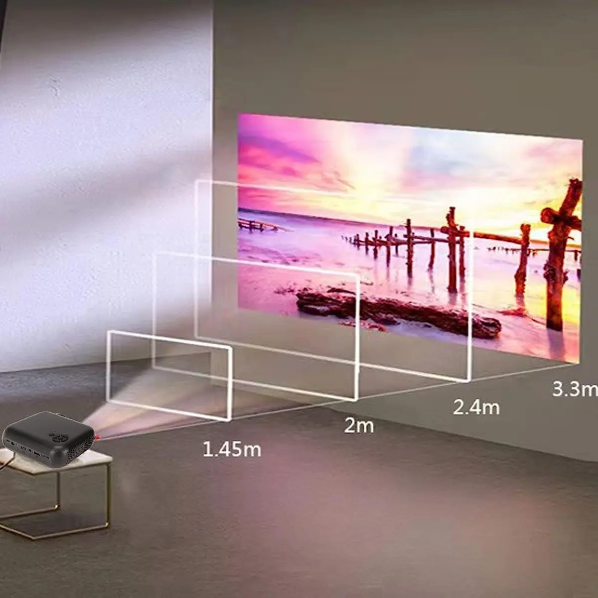 Mini Proyector Portátil A10 1800 Lúmenes Led Negro