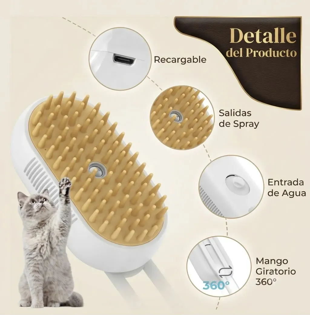 Cepillo Masajeador Para Perros Y Gatos Cerdas De Goma