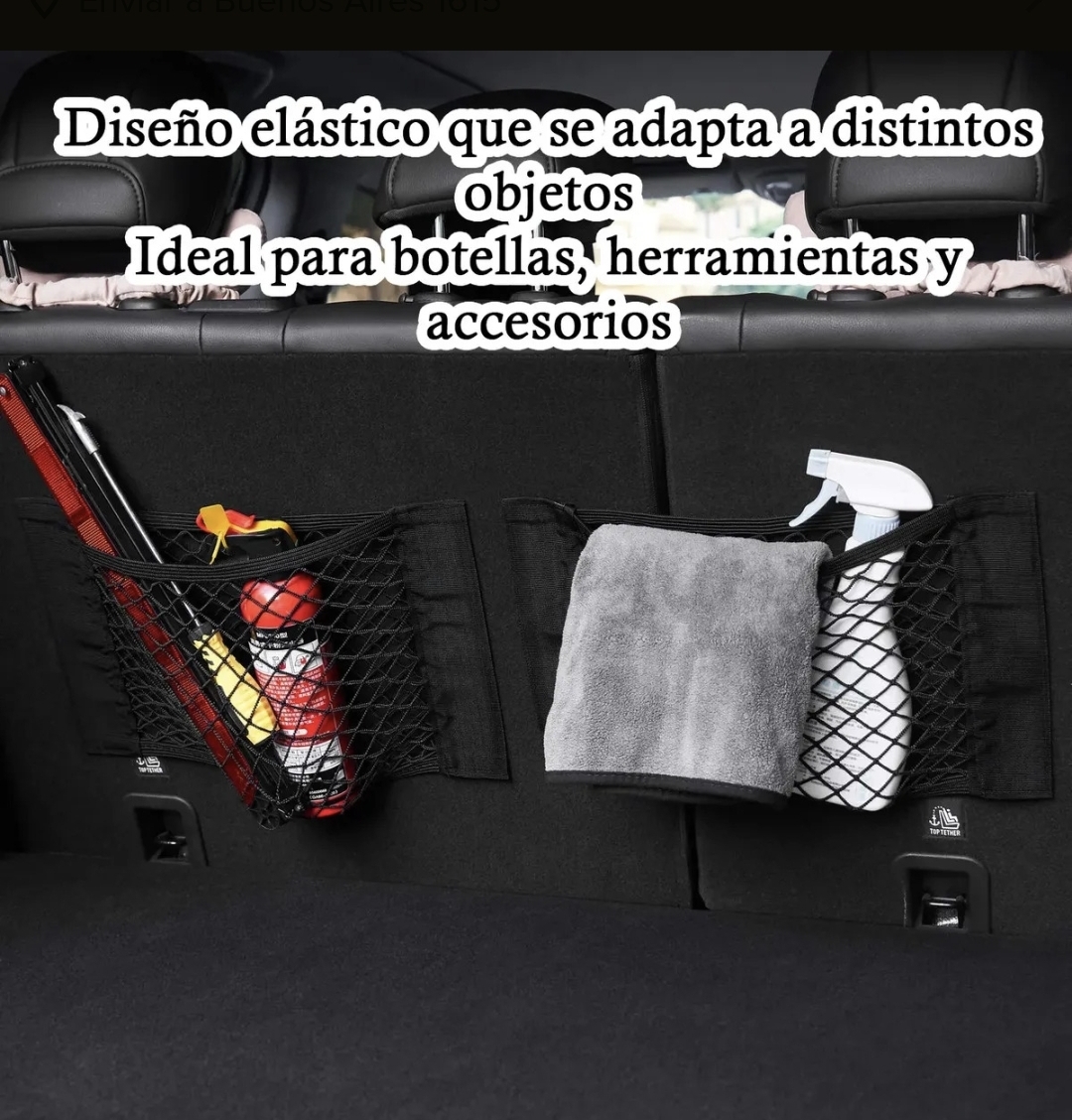 Organizador Red Baul Auto eMe eLe 40x25 Abrojo Negro