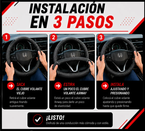 Funda Cubre Volante Auto Cuerina Antideslizante 37-39cm
