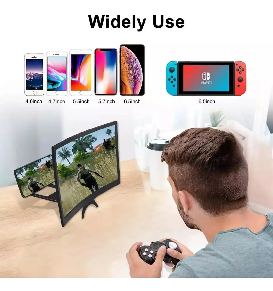 Pantalla Amplificadora 3D Para Celular Zoom Curva 12"