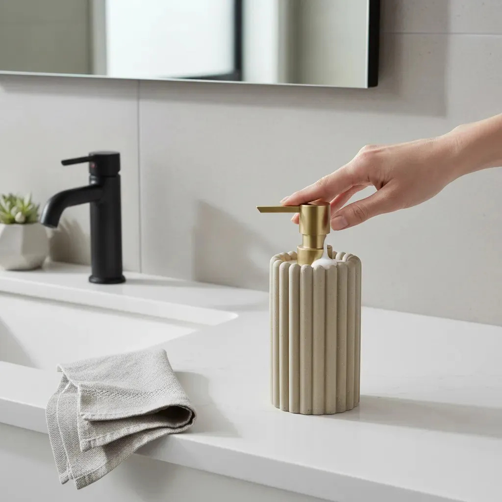 Dispenser Jabon Liquido En Tu Casa Darlia Canelado Beige