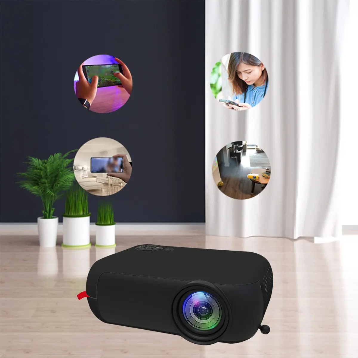 Mini Proyector Portátil A10 1800 Lúmenes Led Negro