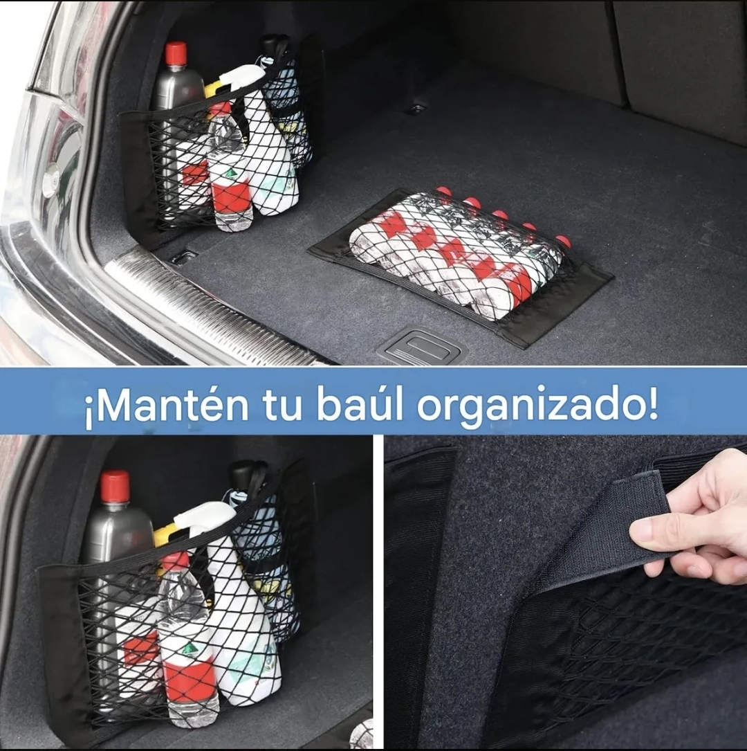 Organizador Red Baul Auto eMe eLe 40x25 Abrojo Negro