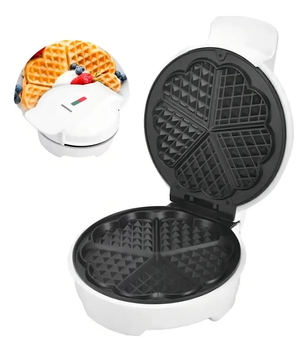Wafflera Eléctrica Daewoo Dwm-7660 1000w Antiadherente