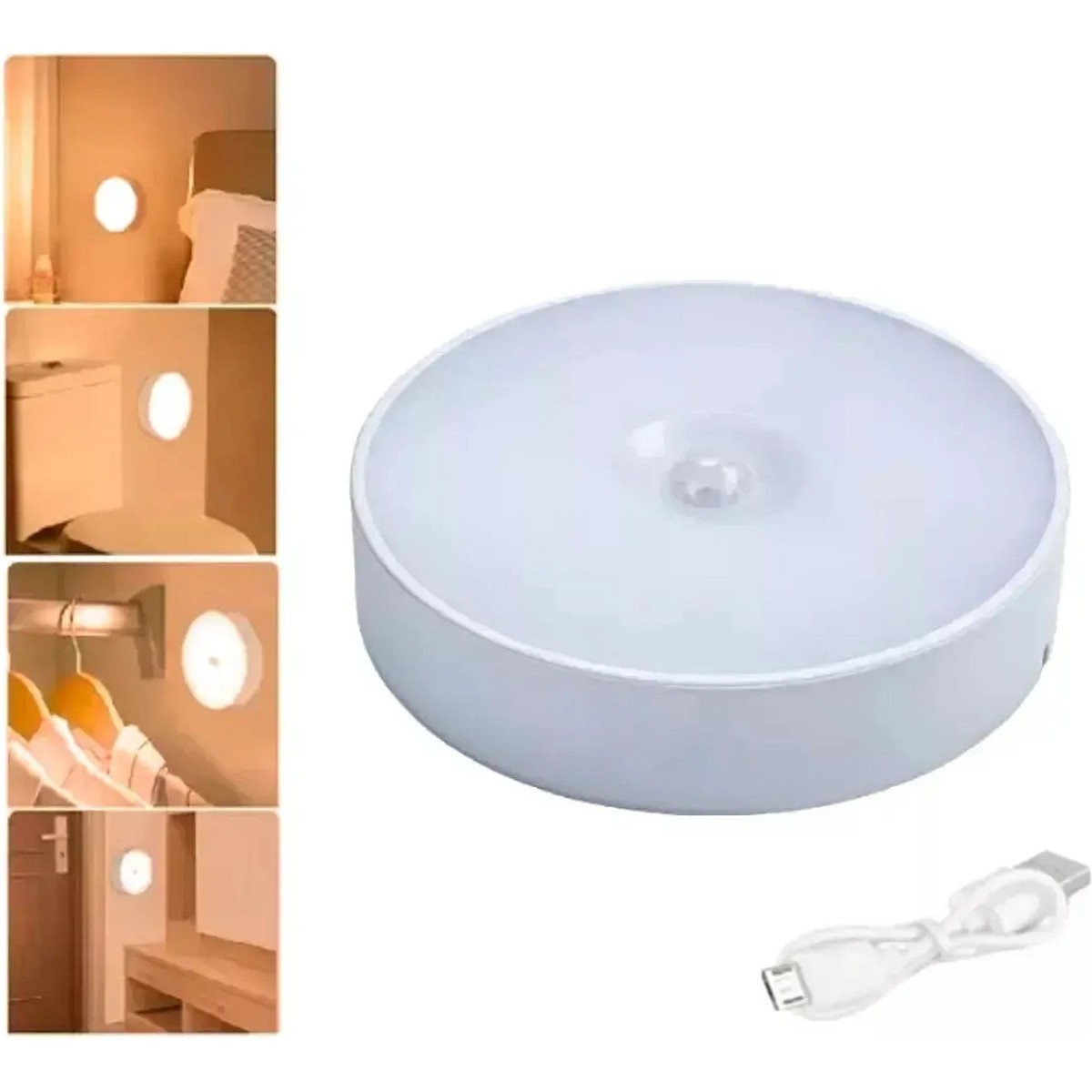 Luz LED Sensor Movimiento Recargable USB Imantada Home Love