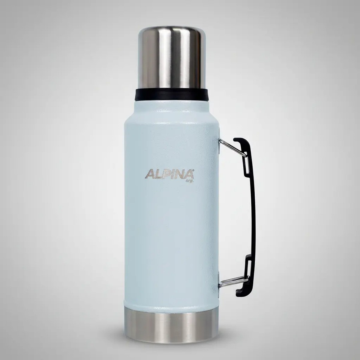 Termo Alpina 1 Litro Acero Inoxidable Blanco Manija