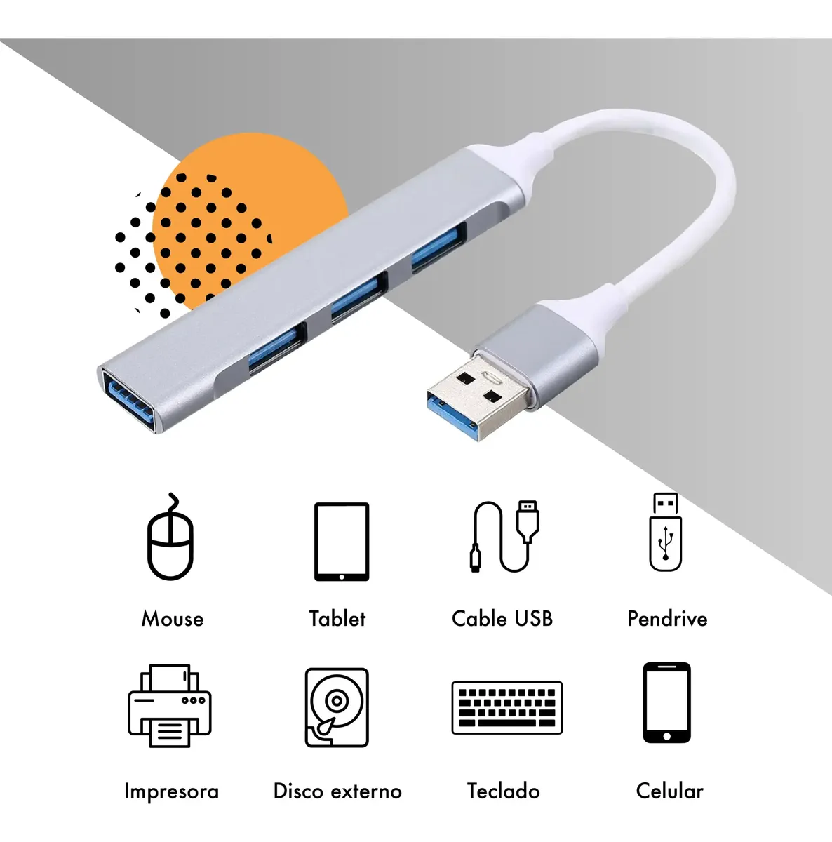 Hub Usb 3.0 Multipuerto 4 Puertos Alta Velocidad 5gbps