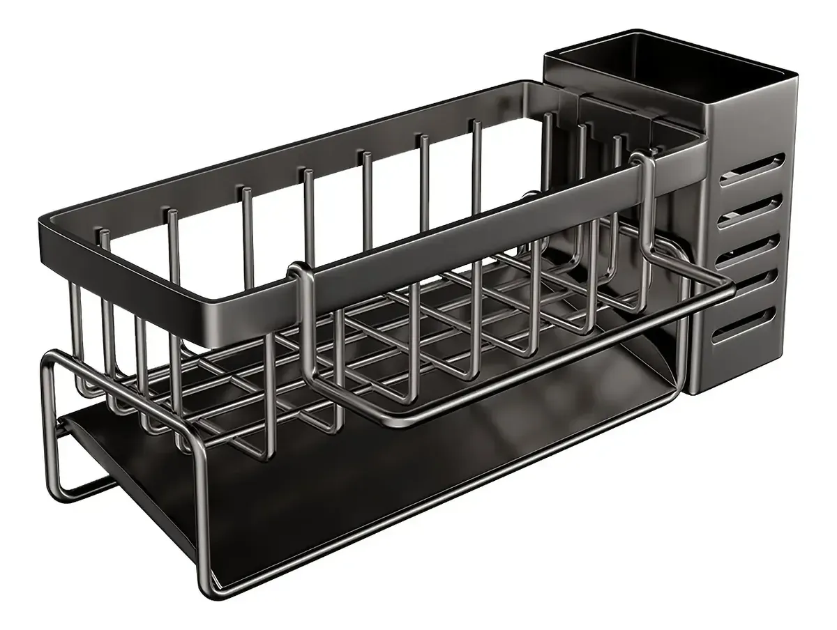 Organizador Bacha Cocina Acero Porta Esponja Y Detergente