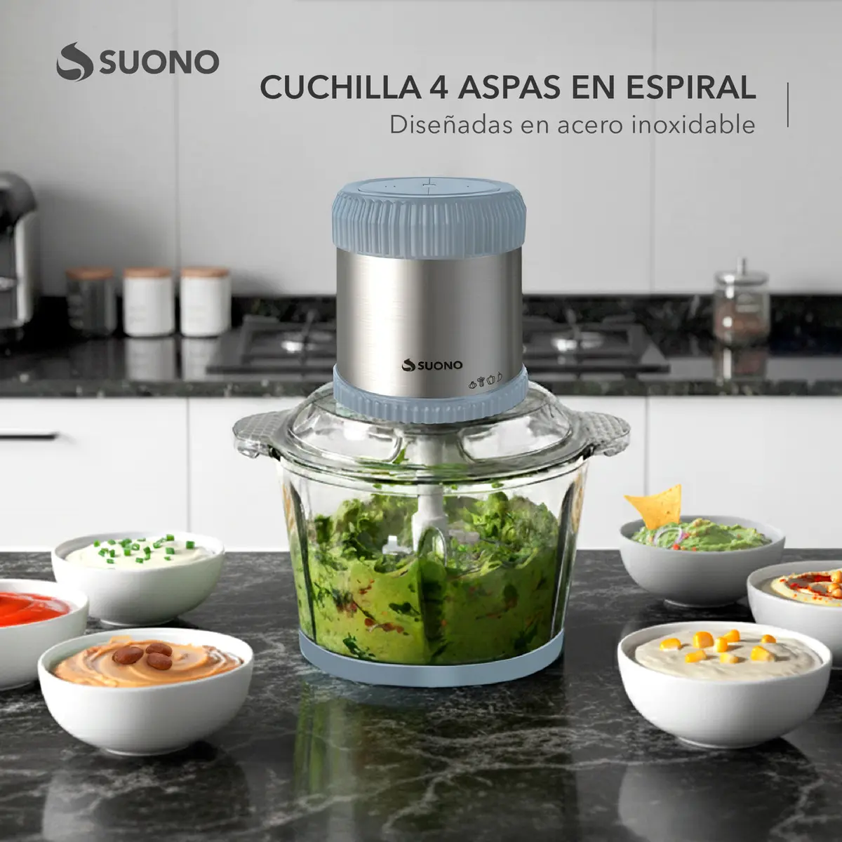 Picadora Procesadora Suono 2l 500w Acero Inoxidable
