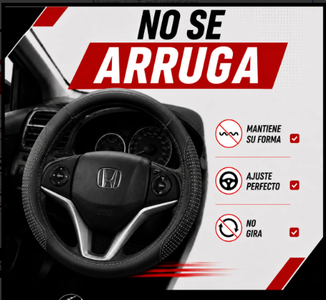 Funda Cubre Volante Auto Cuerina Antideslizante 37-39cm