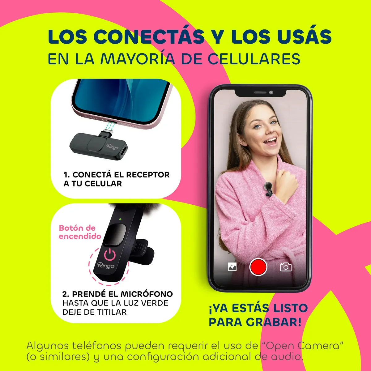 Micrófono Inalámbrico Ringo x2 Corbatero USB-C Lightning