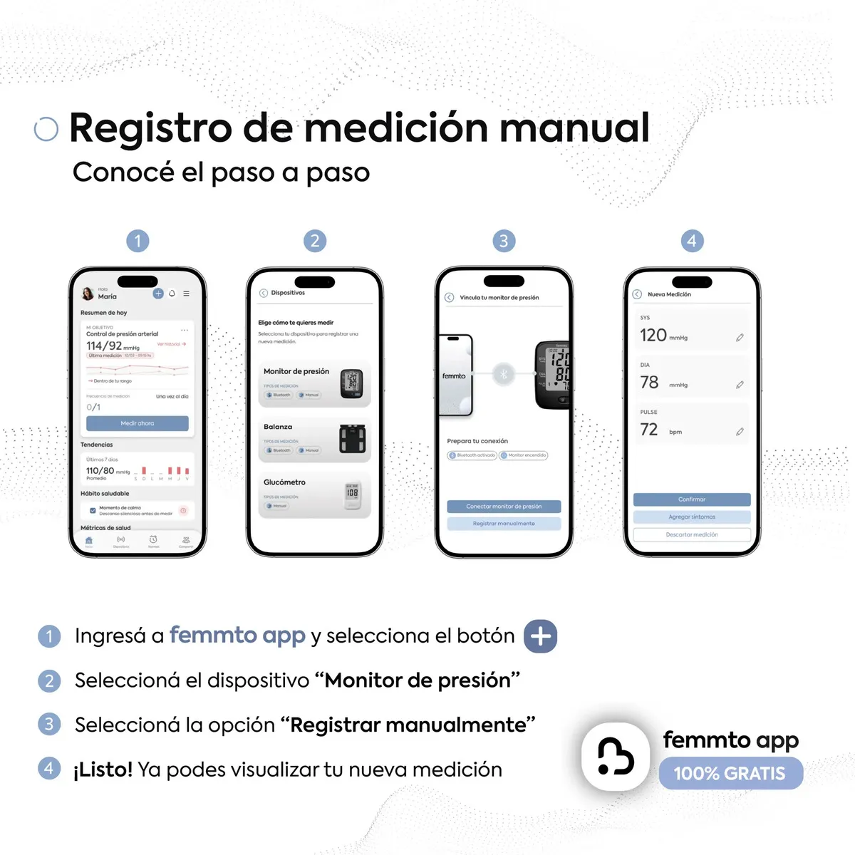 Tensiómetro Digital Brazo Femmto Automático Con App